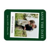 Instant Camera Style Foto Save the Date grün Magnet (Horizontal)