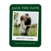 Instant Camera Style Foto Save the Date grün Magnet (Vertikal)