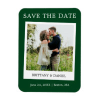 Instant Camera Style Foto Save the Date grün