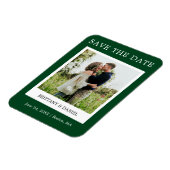 Instant Camera Style Foto Save the Date grün Magnet (Linke Seite)