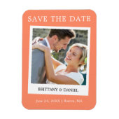 Instant Camera Style Foto Save the Date Koralle Magnet (Vertikal)