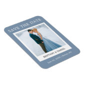 Instant Camera Style Save the Date Dusty Blue Magnet (Rechte Seite)