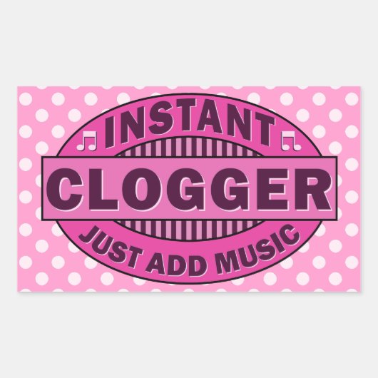 Instant Clogger einfach Musik hinzufügen Pink Rechteckiger Aufkleber (Vorderseite)