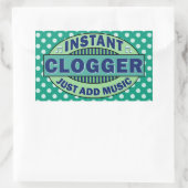 Instant-Clogger einfach Musik hinzufügen Rechteckiger Aufkleber (Tasche)