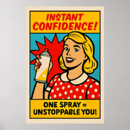Instant Confidence Spray - Pop Art Empowerment Poster