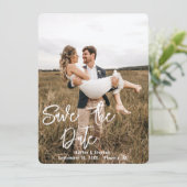 Instant Custom Script Personalisiert Foto Wedding Save The Date (Stehend Vorderseite)