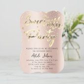 Instant Download Birthday Party Rose Gold Einladung (Stehend Vorderseite)