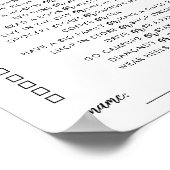 Instant Download Bridal Shower Game  Poster (Ecke)