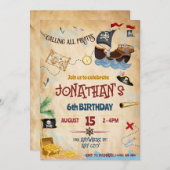 Instant-Download der Pirate-Aufforderung Einladung (Vorne/Hinten)