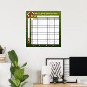 INSTANT DOWNLOAD Football Squares Betting Game Poster (Heimbüro)