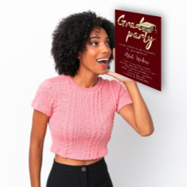 Instant Download Graduation Party Gold Burgundy Einladung