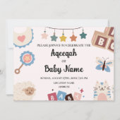 Instant Editable Aqeeqah Aqiqah Einladungskarte Einladung (Vorderseite)