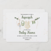 Instant Editable Aqeeqah Aqiqah Einladungskarte Einladung (Vorne/Hinten)