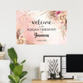 Instant Floral Aqiqah Aqeeqah Begrüßungszeichen Poster (Heimbüro)