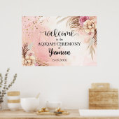 Instant Floral Aqiqah Aqeeqah Begrüßungszeichen Poster (Küche)