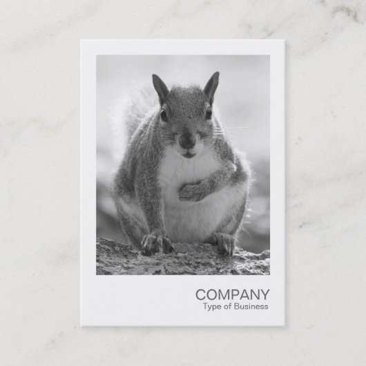 Instant Foto 045 - Graues Eichhörnchen BW Visitenkarte (Vorderseite)