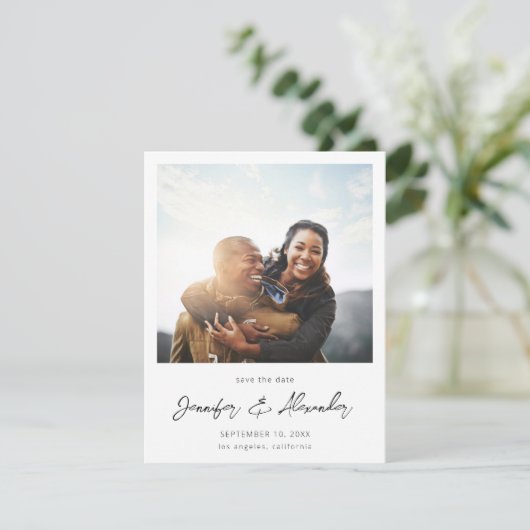 Instant Foto 2 Save the Date - Weiß V2 Einladung (Stehend Vorderseite)