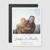 Instant Foto 2 Save the Date - Weiß V2 Magnet (Vorne/Hinten)