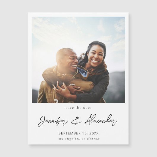 Instant Foto 2 Save the Date - Weiß V2 Magnet (Vorderseite)