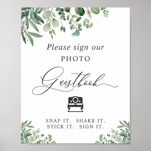 Instant Foto Gästebuch Grüne Eukalyptus (Vorne)