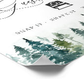 Instant Foto Gästebuch Signieren Winter Pine Trees (Ecke)