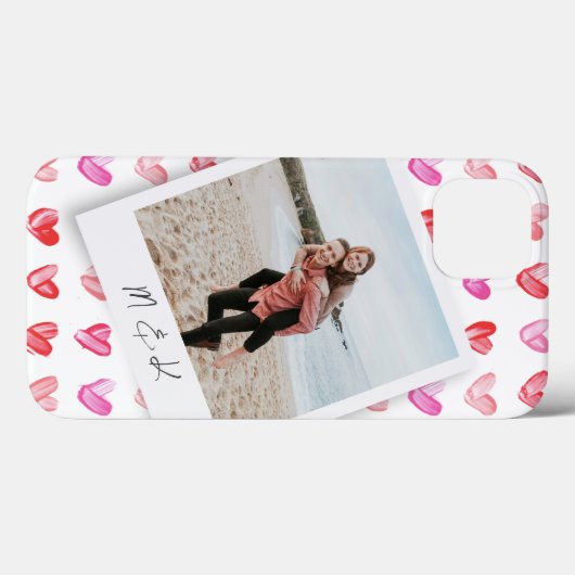 Instant Foto Hearts Monogramm Case-Mate iPhone Hülle (Rückseite (Horizontal))