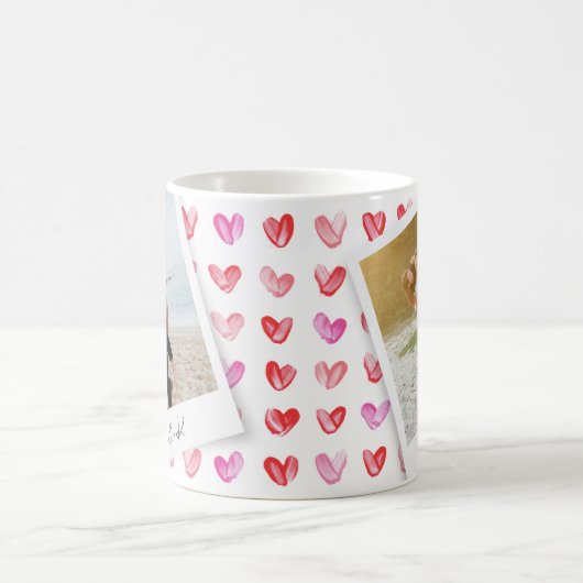 Instant Foto Hearts Monogramm Kaffeetasse (Mittel)