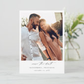 Instant Foto - Lange weiße Farbe Save the Date Einladung (Stehend Vorderseite)
