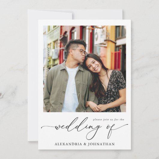 Instant Foto Moderne Hochzeit Einladung (Vorderseite)