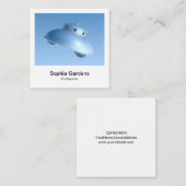 Instant Foto Style - Classic Flying Saucer Quadratische Visitenkarte (Vorne/Hinten)