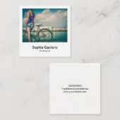 Instant Foto Style - Cyclist Quadratische Visitenkarte (Vorne/Hinten)