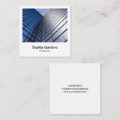 Instant Foto Style - hohes Gebäude Quadratische Visitenkarte (Vorne/Hinten)