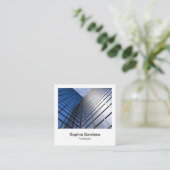 Instant Foto Style - hohes Gebäude Quadratische Visitenkarte (Stehend Vorderseite)