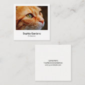 Instant Foto Style - Ingwerkatze Quadratische Visitenkarte (Vorne/Hinten)