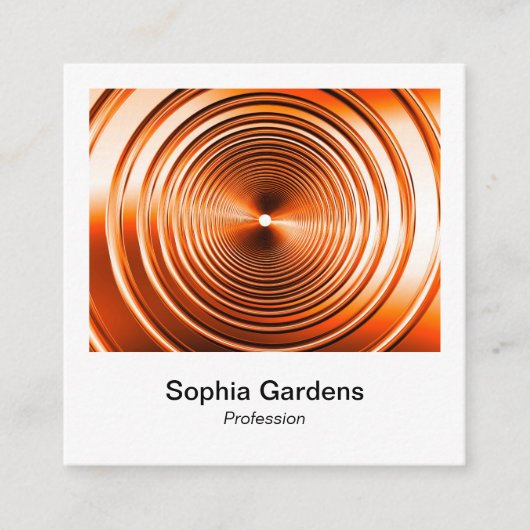 Instant Foto Style - Long Spring Orange Quadratische Visitenkarte (Vorderseite)
