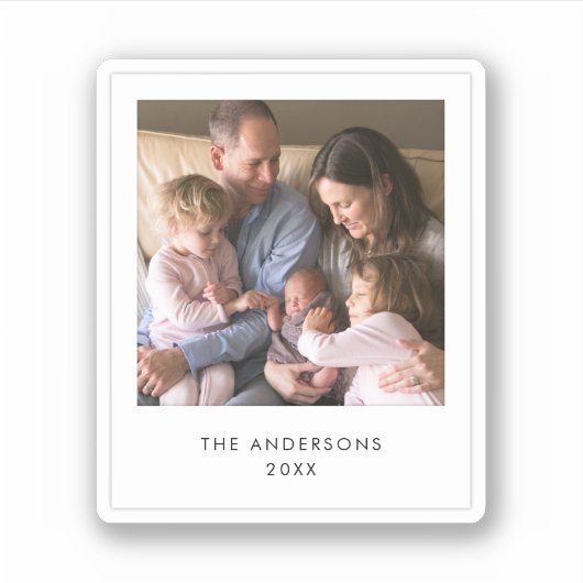 Instant Foto Style Square Foto Aufkleber (Vorderseite)