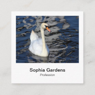 Instant Foto Style - Swan Quadratische Visitenkarte