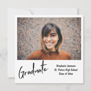Instant Foto & Typografy Graduation Party Einladung
