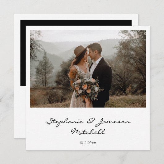 Instant-Foto und Typografie Einladung (Vorne/Hinten)