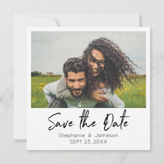 Instant-Foto und Typografie Save the Date - Druckv Einladung (Vorderseite)