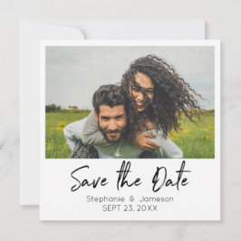 Instant-Foto und Typografie Save the Date - Druckv Einladung