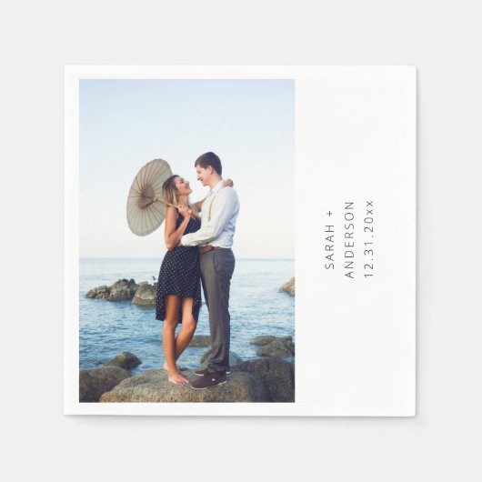 Instant Foto Vertical Wedding oder Party Napkins Serviette (Vorderseite)