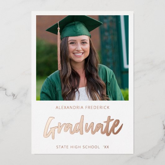 Instant Foto White 2 Graduate Ankündigung (Vorderseite)