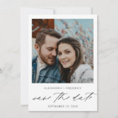 Instant Foto White Chic Save the Date Einladung (Vorderseite)
