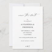 Instant Foto White Chic Save the Date Einladung (Rückseite)