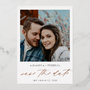 Instant Foto White Chic Save the Date Folieneinladung