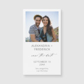 Instant Foto White Chic Speichern Sie das Date Ma Magnetkarte (Vorderseite)
