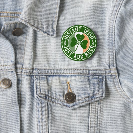 Instant Irish einfach Bier St Patrick's Day Spaß h Button (Beispiel)