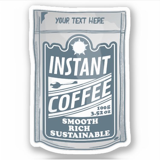 Instant-Kaffee-Pop-Kunstdarstellung Aufkleber (Vorderseite)