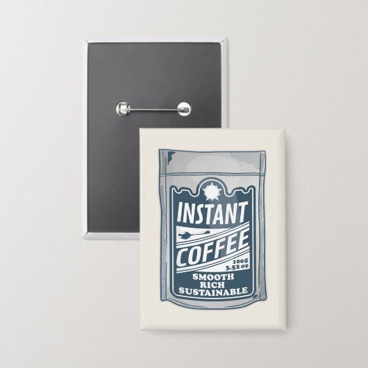 Instant-Kaffee-Pop-Kunstdarstellung Button (Vorderseite/Rückseite)